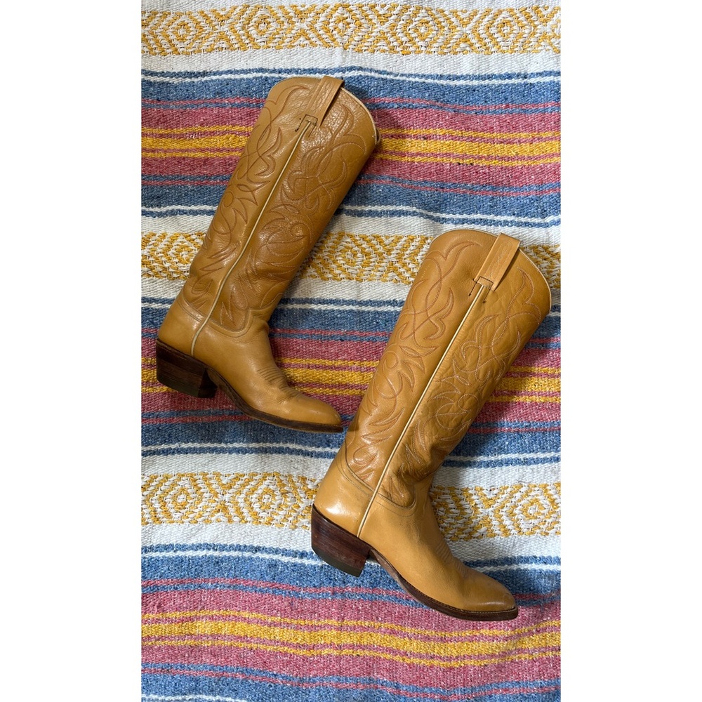 Nocona Tan Leather Cowboy Boots
